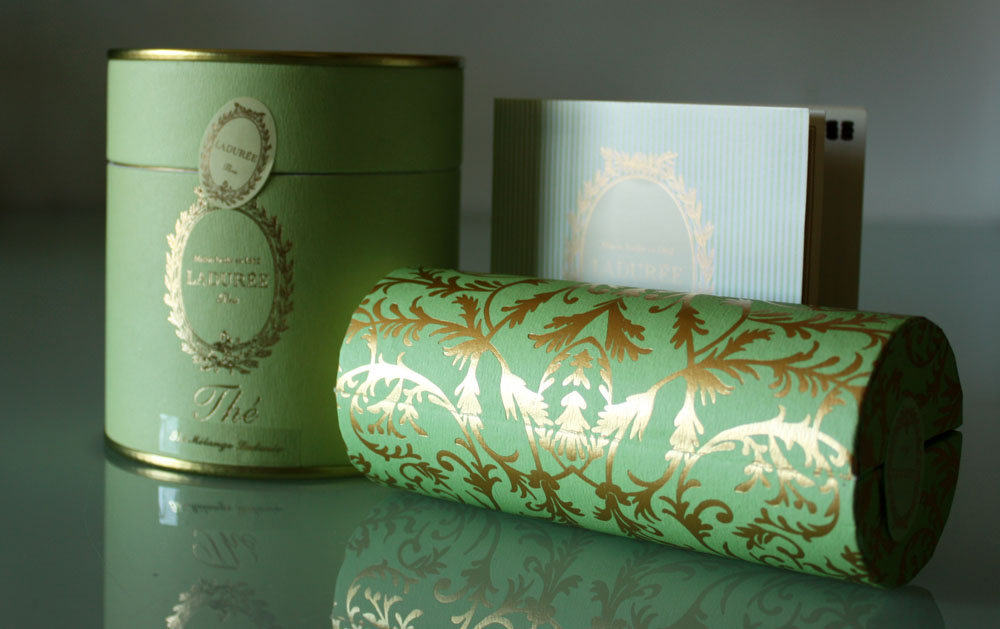 Ladurée iconic light green color on gift boxes (MCArnott)