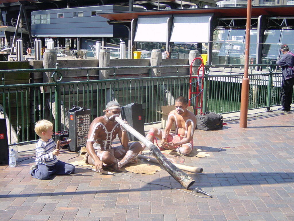 Sydney - Like dot paintings do, the didgeridoo sounds also tell a story. (MCArnott)