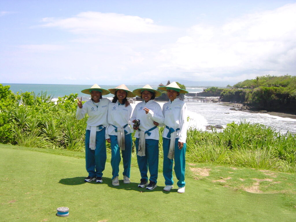 The gracious and helpful caddies at Nirwana Bali Golf Club (Photo MCArnott)