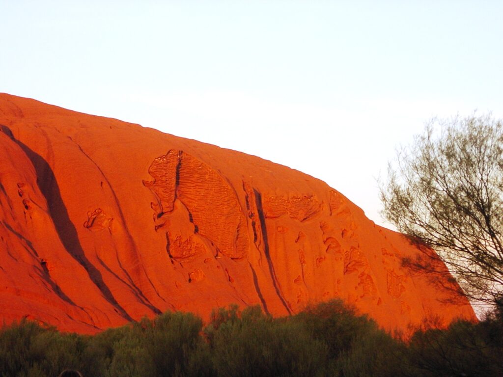 The markings on Uluru represent sacred messages to the Anangu people. (MCArnott)